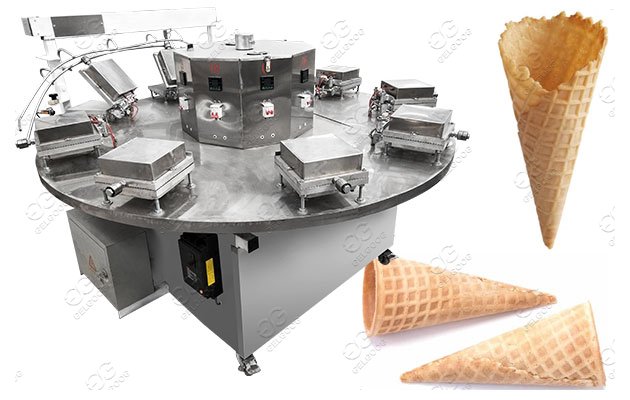Empty Ice Cream Waffle Cone Making Machine Customizable Size