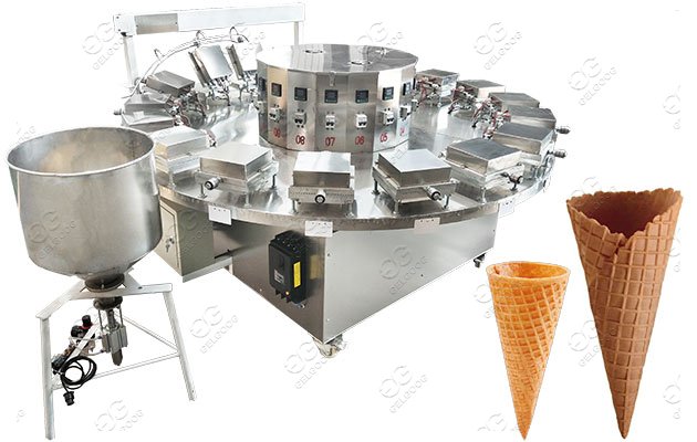 SUS Electric Edible Waffle Cup Cone Making Machine in 800PCS/H