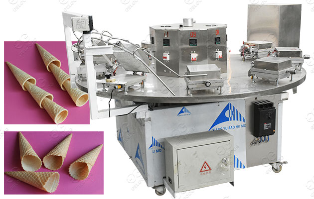 Flat Side Rolled Sugar Ice Cream Cone Baking Machine Price