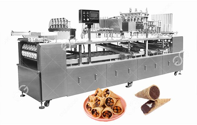 Automatic Ice Cream Cone Filling Machine with 8-12 Rows